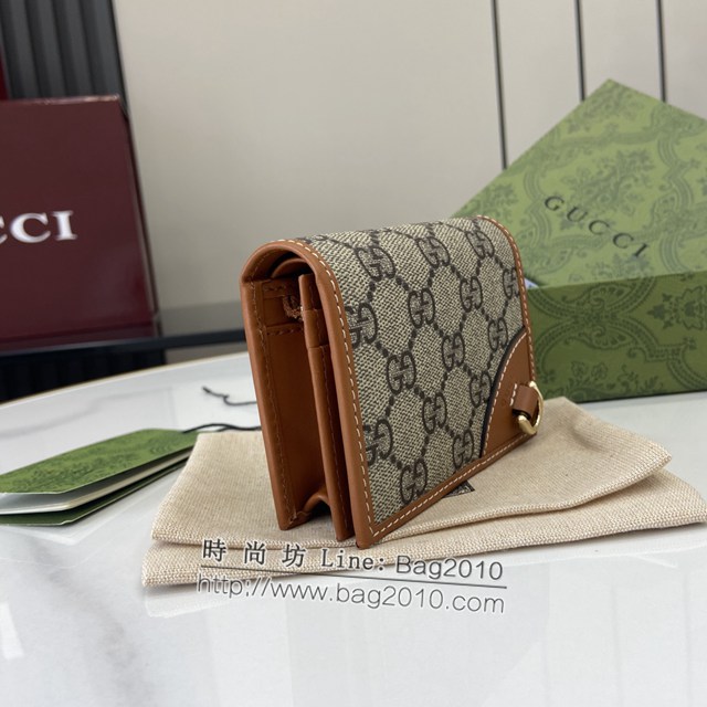 Gucci專櫃古馳最新款Emblem系列翻蓋短夾錢包 jh2412型號：820692